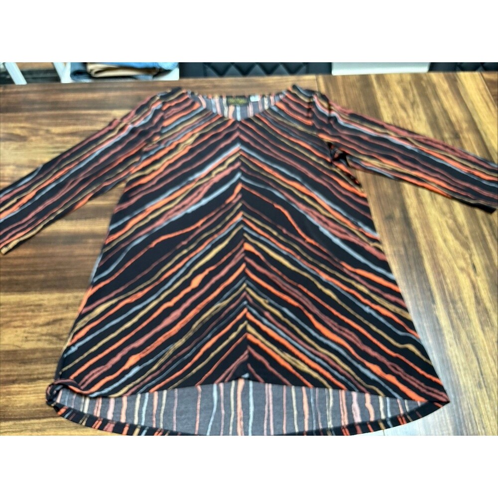 Bob Mackie Wearable Art Blouse Abstract Top Women’s Size XS EUC